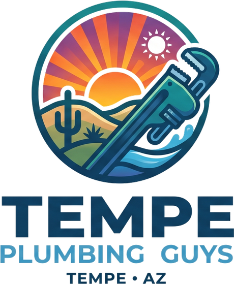 Tempe Plumbing Guys full logo and wordmark in the footer of the home page